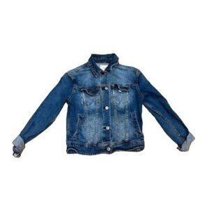 Lularoe Denim Jacket Patterned back Size XS Buttons Womens Cute  Casual Cotton